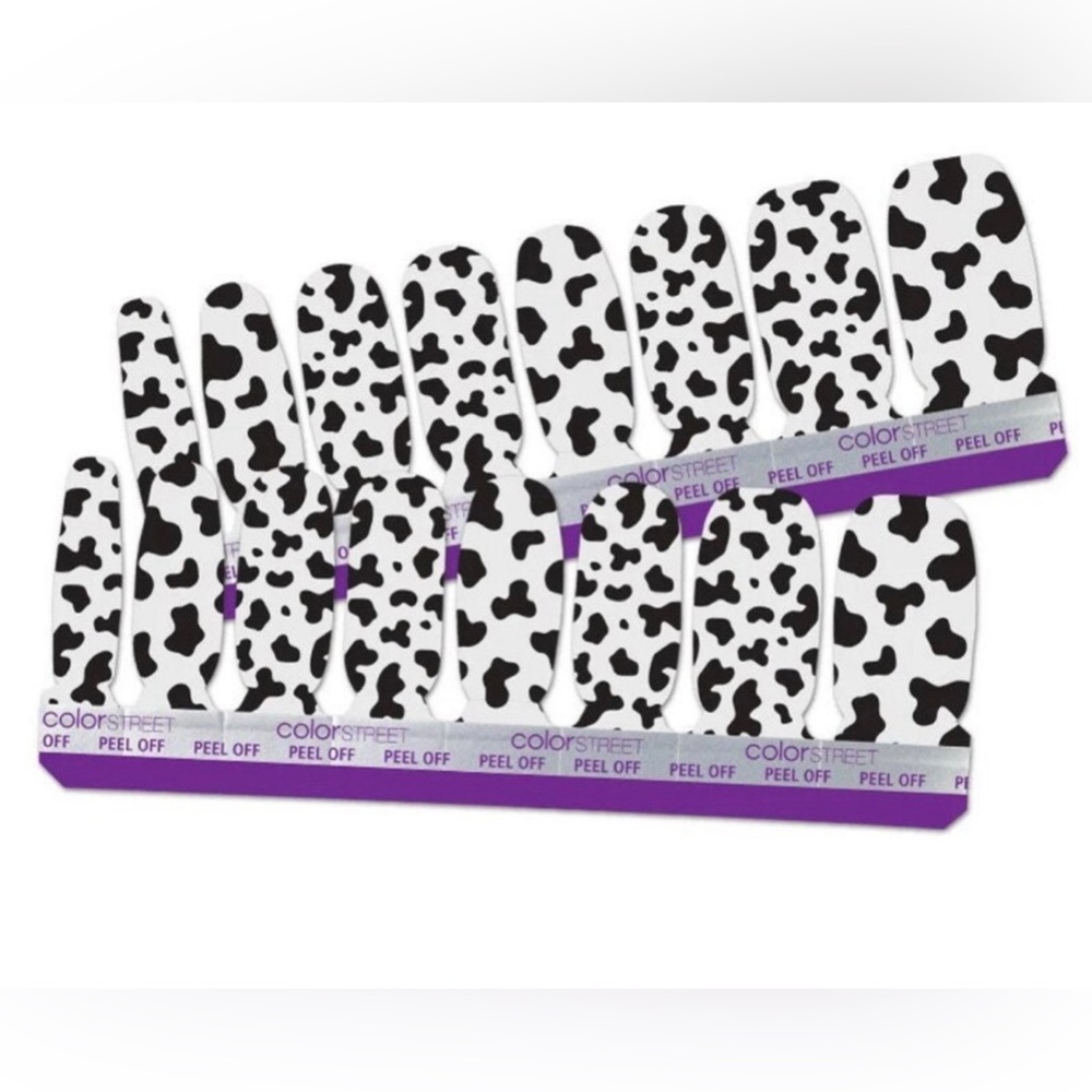 *Retired* Color Street: In a MOO-d | Cow Print Animal Black Clear Overlay Spots - Picture 13 of 13